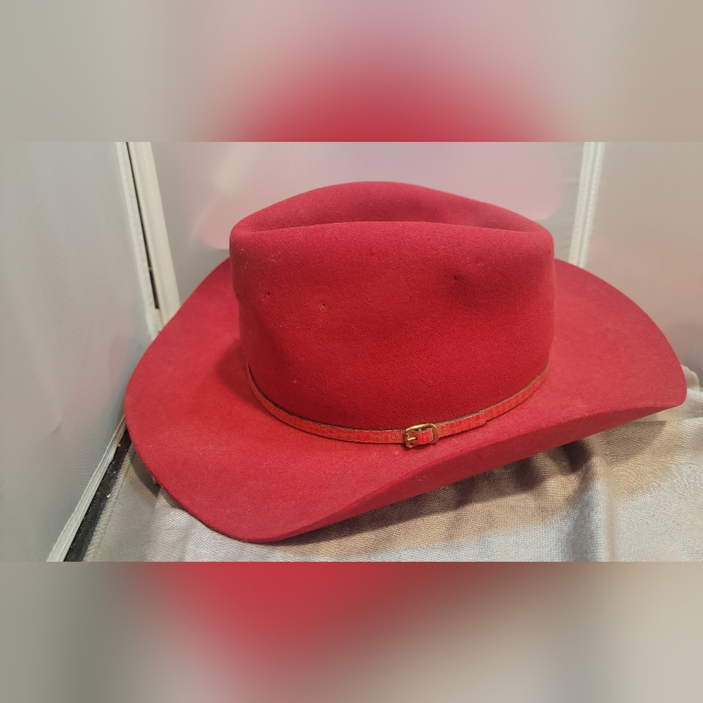 Bradford By Resistol Signature Western Wool Felt Red Hat Sz 7 1/4 - Picture 7 of 17